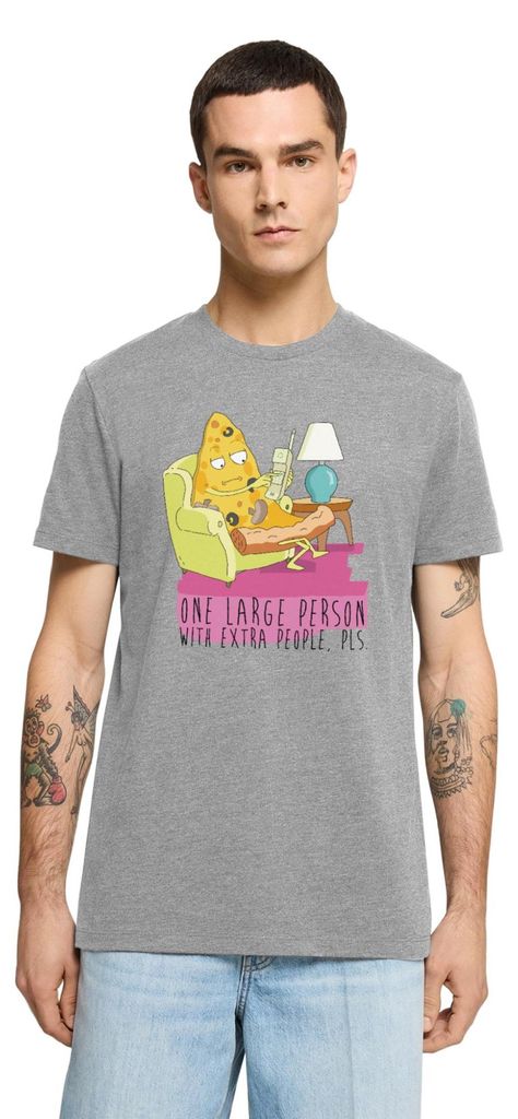 Spreadshirt Rick and Morty Large Person With People Pls Männer Premium T-Shirt, XXL, Grau meliert
