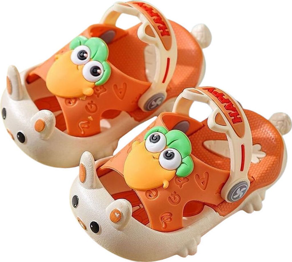 Kinder Clogs Badeschuhe Pantoletten Hausschuh Happy Carrots Orange Gr.28/29