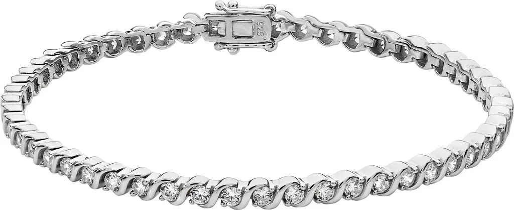 Bracelet Argent 925 Femme 11g Oxydes de Zirconium 5mm Haute Qualité