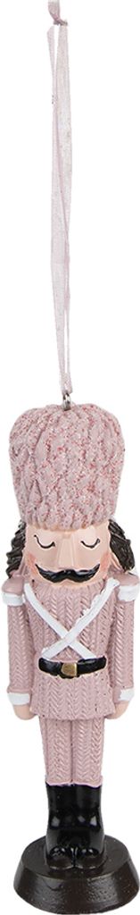 Clayre & Eef Weihnachtsanhänger Nussknacker 13 cm Rosa Polyresin