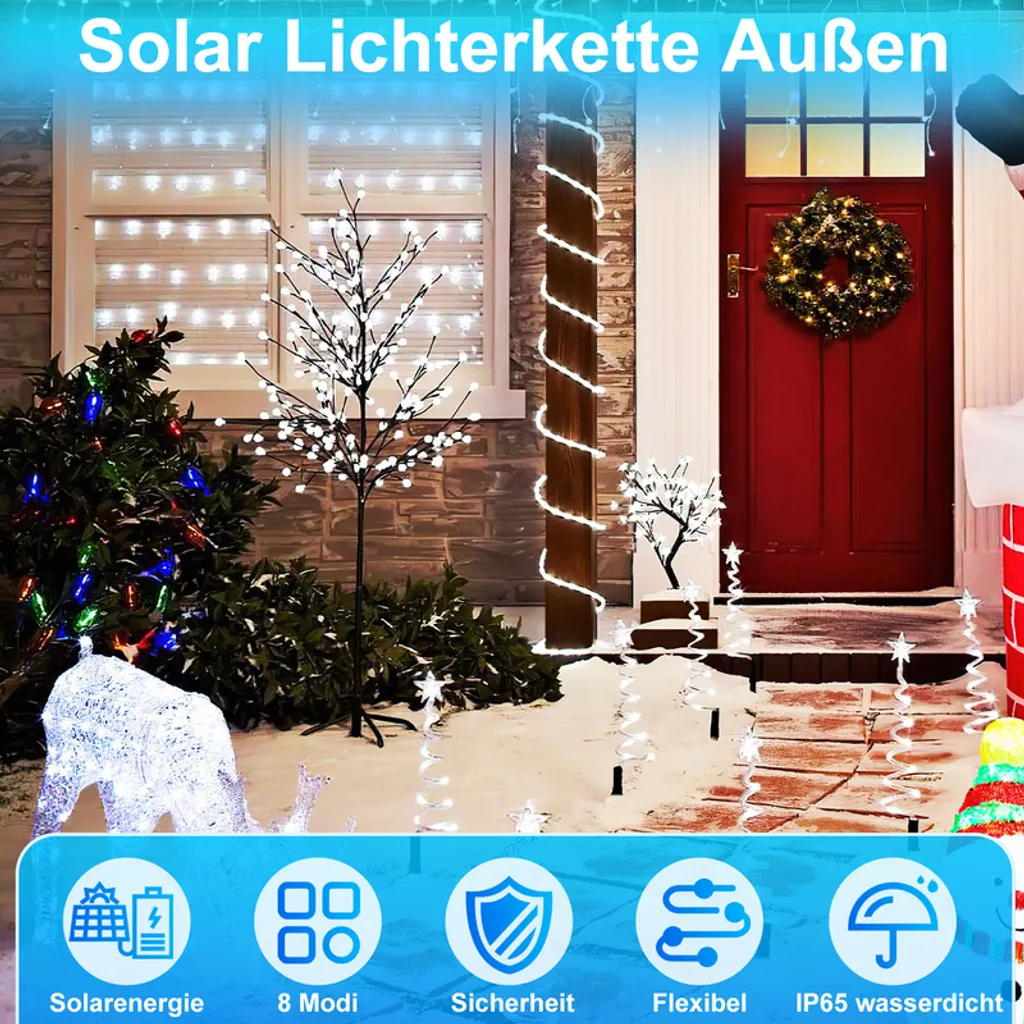 luci solari esterne - Italia - Confezione Da 2] Luci Solari Per Esterni, 12 M 100 LED Luci...Luci di natale solari - Leroy Merlin