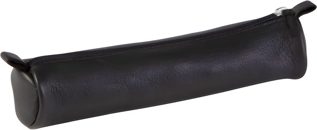 Trousse Scolaire Clairefontaine en Cuir Noir Petit Format Ronde
