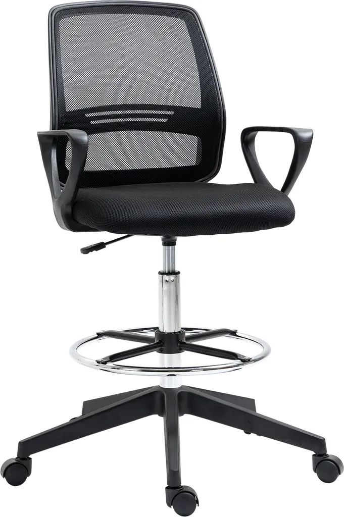 Fortuna Lai Chaise Debout de Bureau Ergonomique Noire et Pivotante