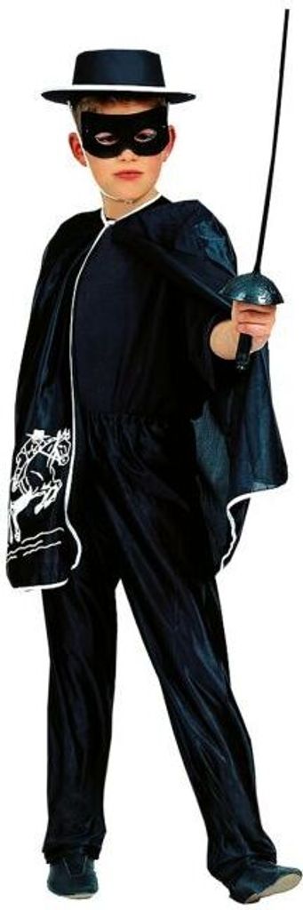 Cowboy Zorro Kinder Kostüm Schwarz 116