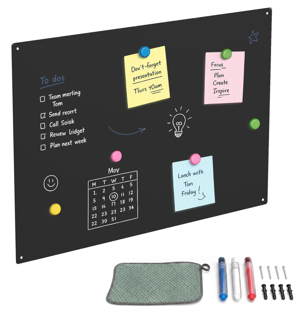 Relaxdays Magnettafel, Kreidetafel beschreibbar, Magnetwand Produktbild 
