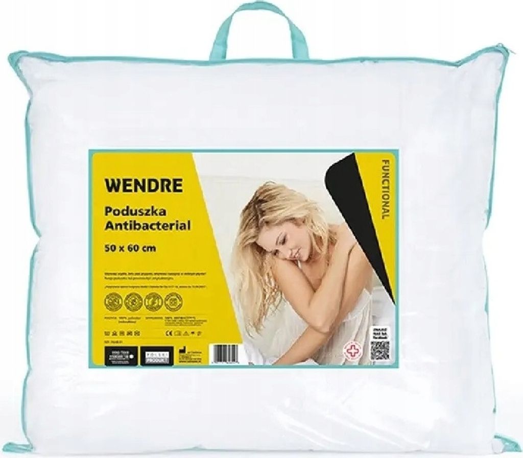 Antybakteryjna poduszka do spania biała 50x60 cm Zdjęcie produktu 