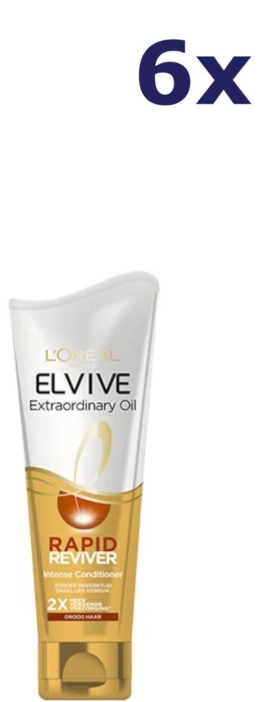 6x L'Oréal Paris Elvive Extraordinary Oil Rapid Reviver 180ml Conditioner