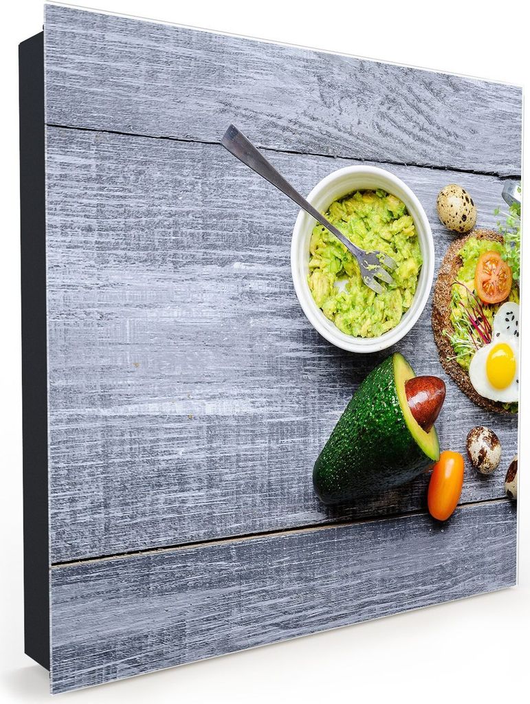 Nachbildung-Schlüsselkasten, Magnetpinnwand und Memoboard mit Glasfront Motiv Avocado Mousse