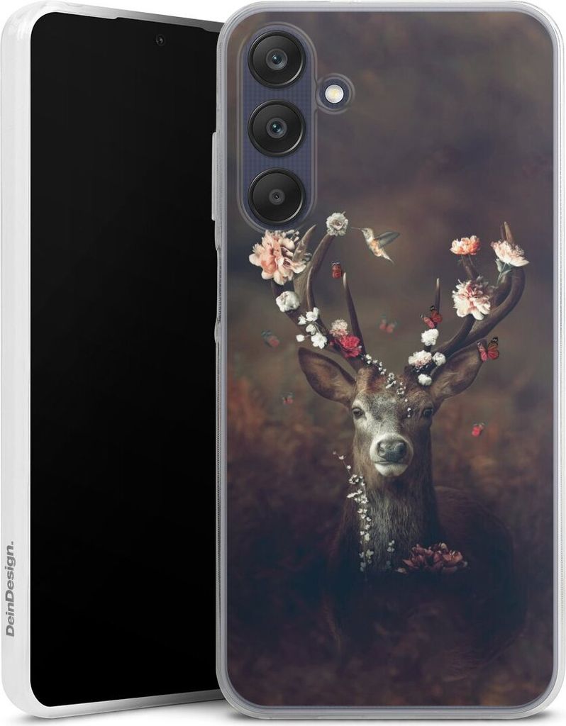 DeinDesign Slim Hülle für Samsung Galaxy A25 5G Silikon Case Ultra Dünn Handyhülle Blumen Rehe Rentier