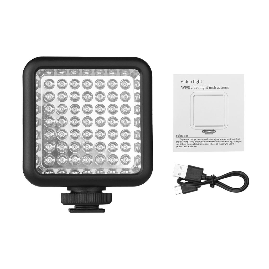 Andoer IR49S Mini IR Nachtzichtlicht - Infraroodfotografielicht voor Videocamera, Camcorder - Ingebouwde Oplaadbare Batterij met 3 Cold Shoe Mount voor Vlog, YouTube
