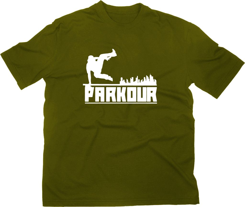 Styletex23 T-Shirt Parkour Akrobatik Logo, Traceur, oliv, XXL