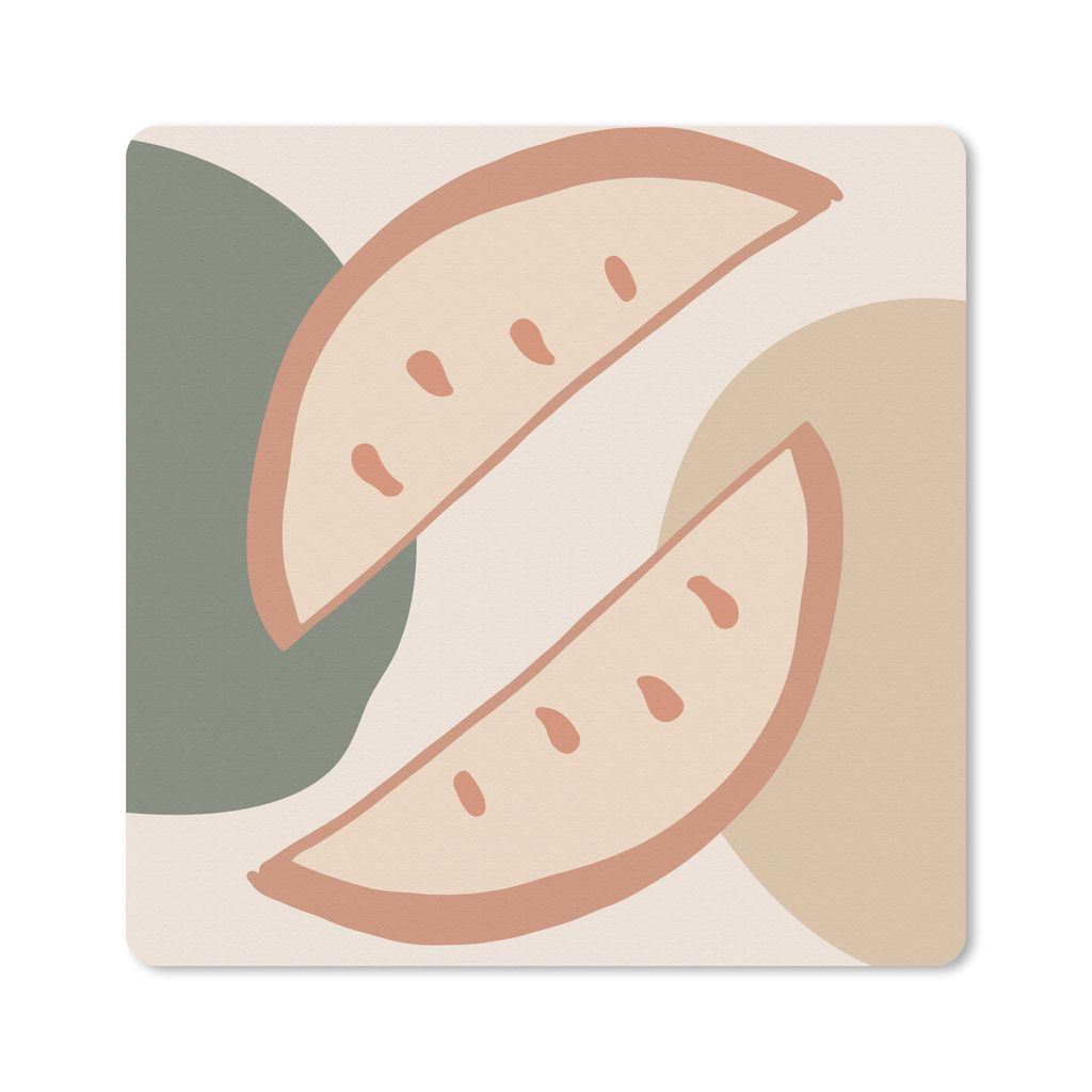 MuchoWow Mauspad Mousepad Obst - Pastell - Sommer 20x20 cm - Mousepads - Maus Mat - Pad - Mausunterlage - Desk Mat - Bureauartikeln