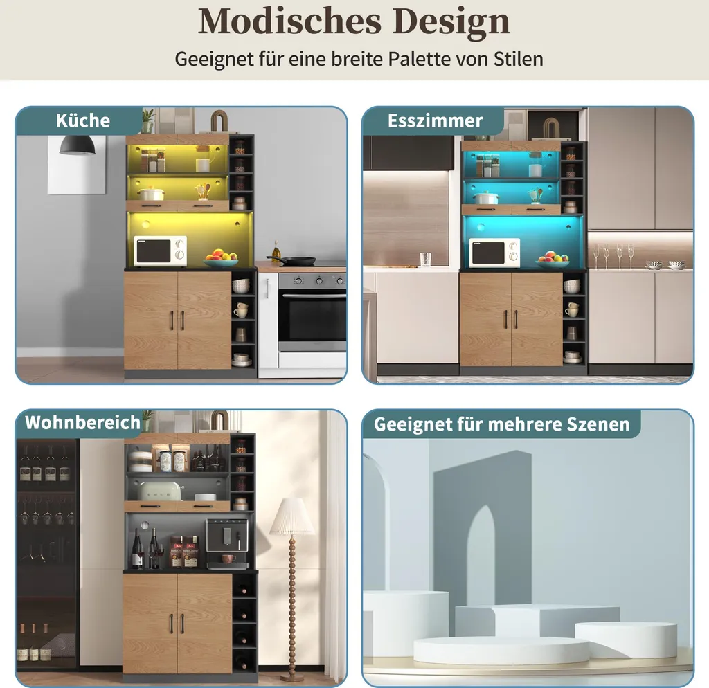 Buffet haut de cuisine pour optimiser l'espace et le rangement - 2