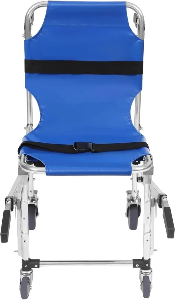 Chaise portoir d'escalier pliable pour évacuation d'urgence en bleu
