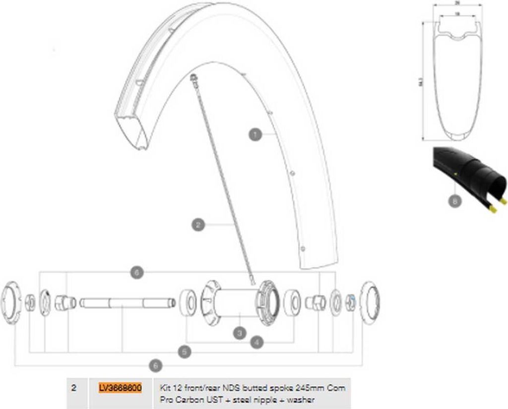 Mavic Comete Pro Carbon Ust Linke Speichen 12 Einheiten Produktbild 