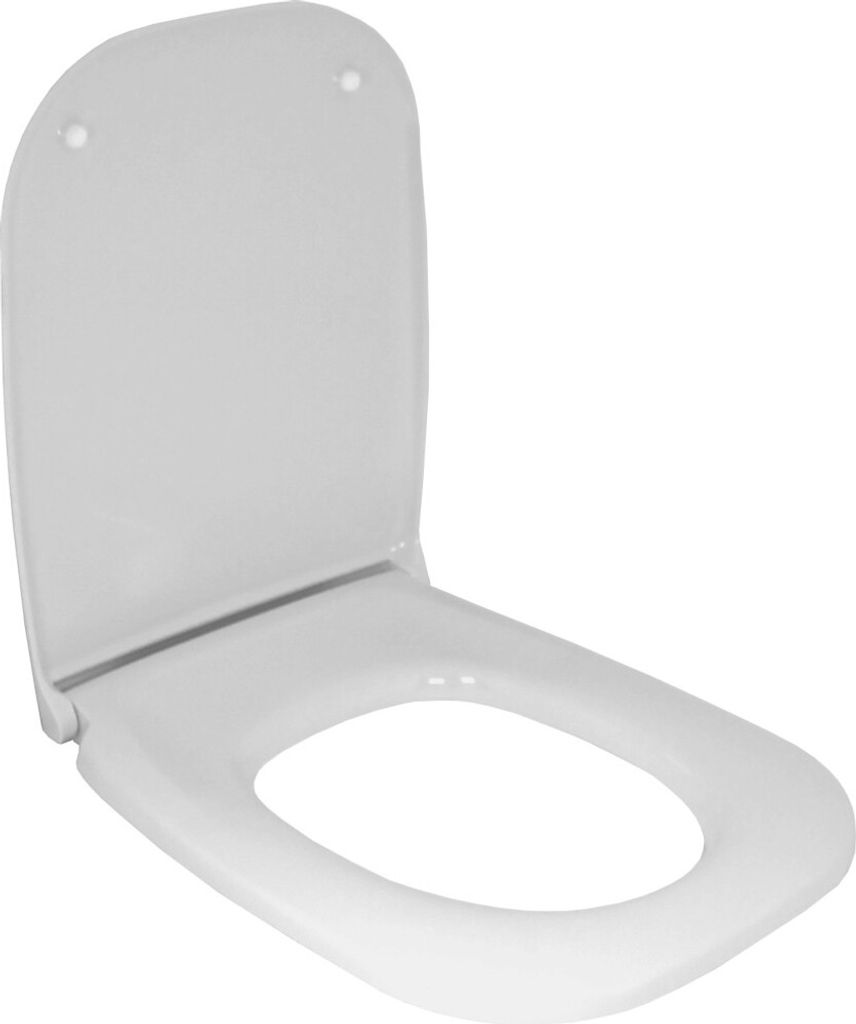 WC-Sitz D-Code ohne SoftClose Scharniere edelstahl, weiß Produktbild 2