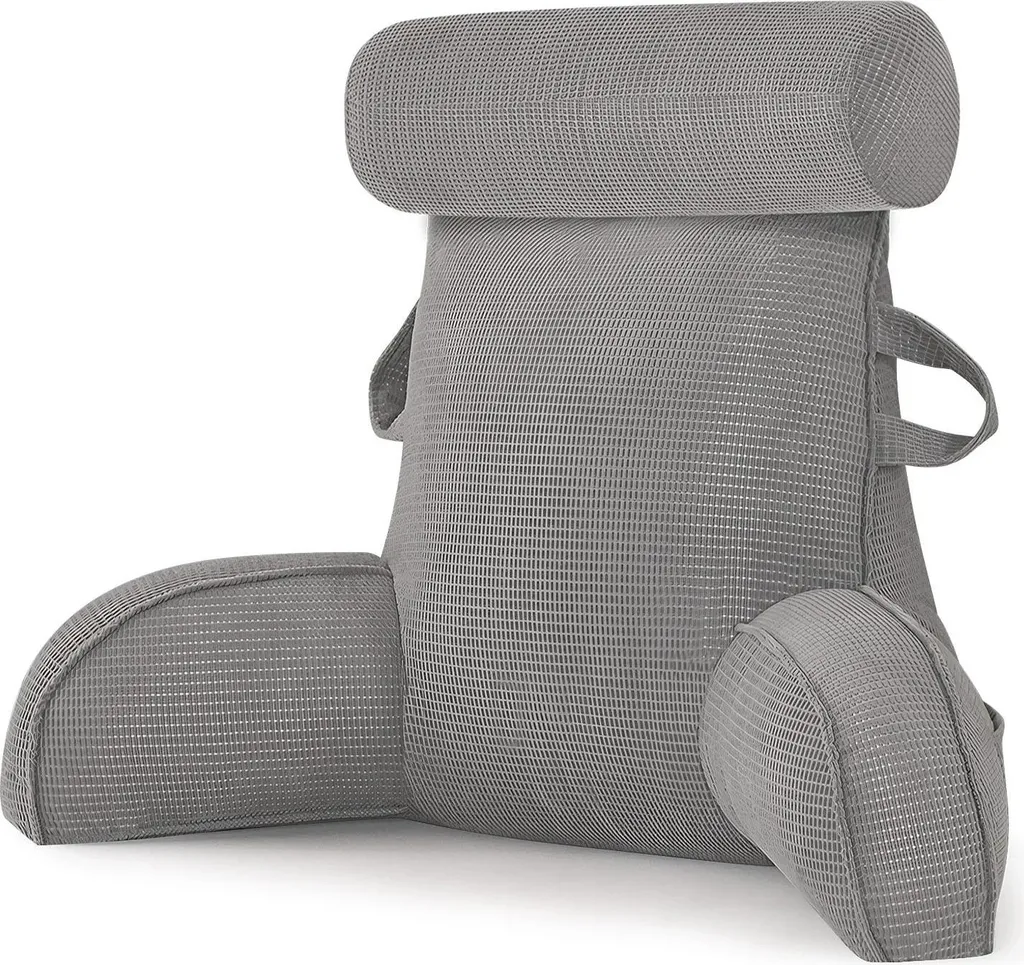 Dossier de lecture ergonomique avec accoudoirs réglables, Gris Anthracite