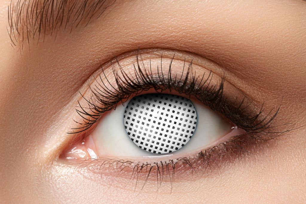 Lentilles de contact à écran blanc. Lentilles blanches à Image du produit 