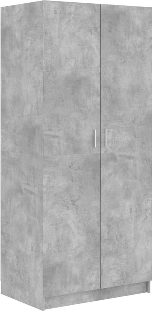 Kleiderschrank Betongrau 80x52x180 cm Holzwerkstoff