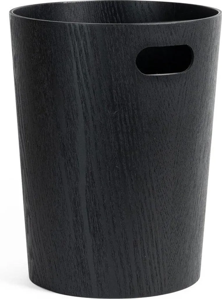 Poubelle de bureau design en bois de chêne noir - Finition Premium