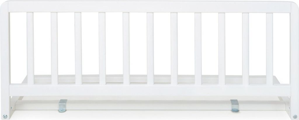 A white bed guard rail is shown against a white background.