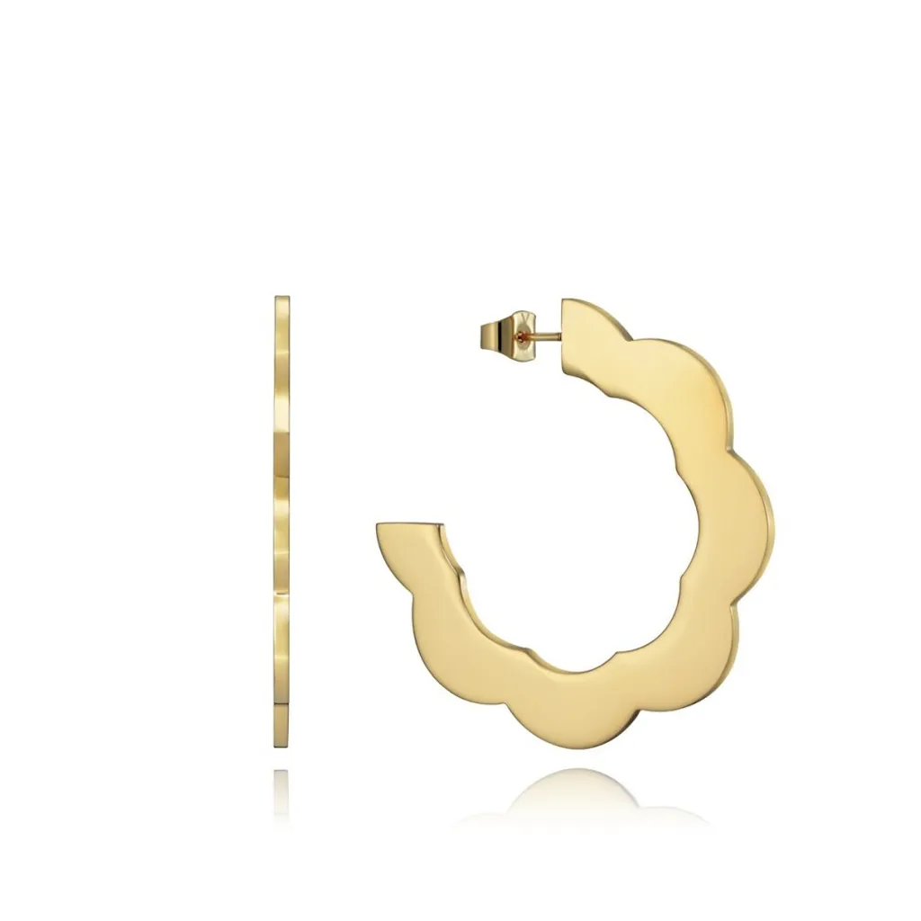 Boucles d'oreilles Rondes Kiss Intemporel : Bijou Acier pour le Travail