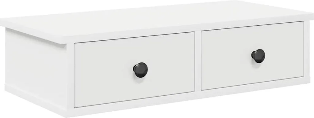 Mensola Sospesa Bianca 60cm con Cassetti vidaXL - Design Moderno