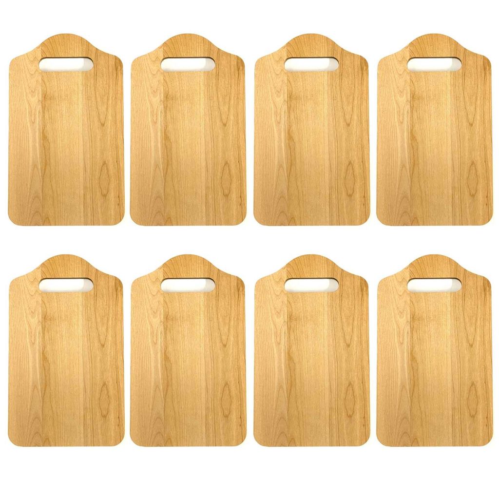 8er Set Schneidebrett aus Naturholz 25x15x1cm Küchenbrett Holz Schneide Brett Servierbrett Brettchen Frühstücksbrett