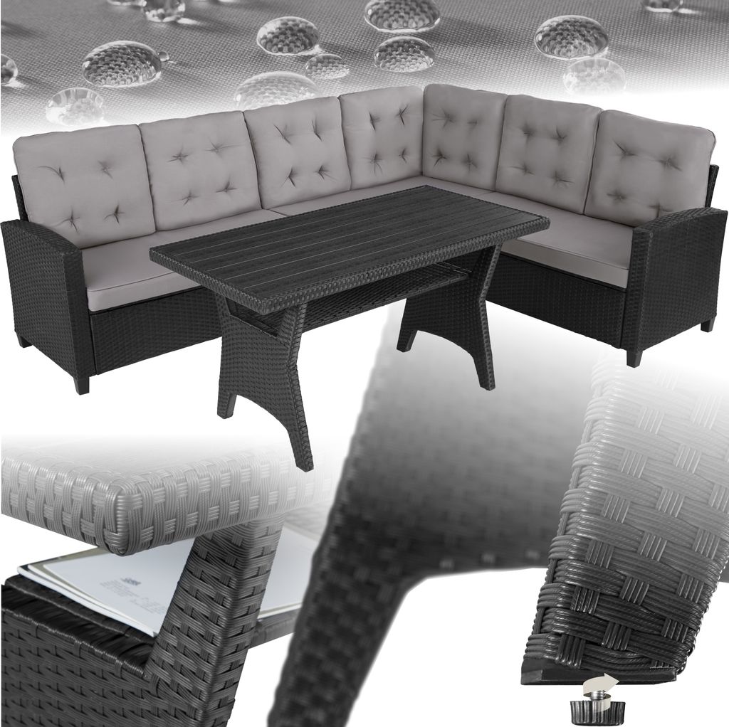 Rattan Lounge Catania - schwarz Produktbild 
