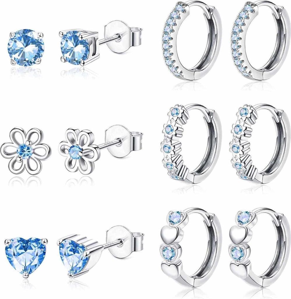 Petites boucles d'oreilles Set Femme Fille 925 Argent Image du produit 