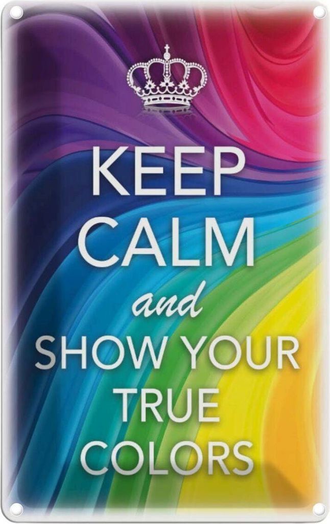vianmo Blechschild 30x20 cm Keep Calm and show true colors Yoga