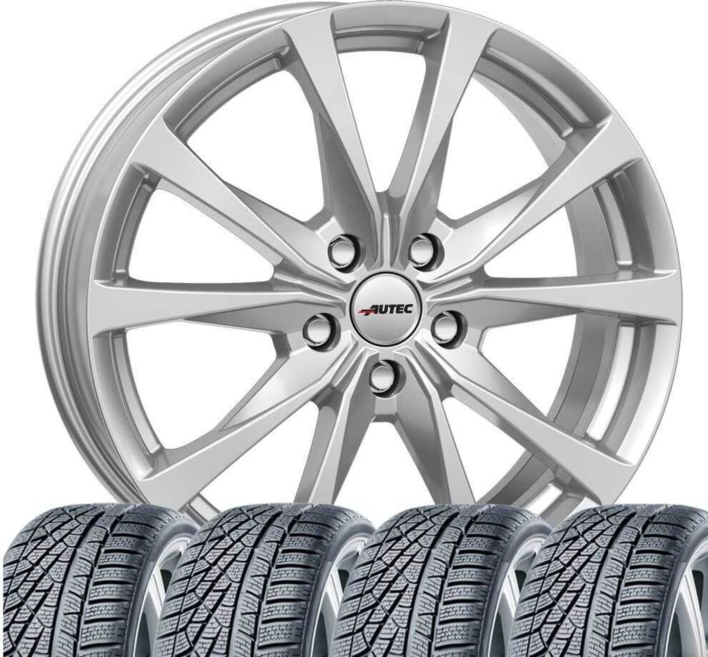 Kompletträder Winterräder Winterkompletträder Reifen mit Felgen Brixen 7x18 ET43 5x112 kompatibel mit VW Caddy Golf VII Passat Touran T-Roc