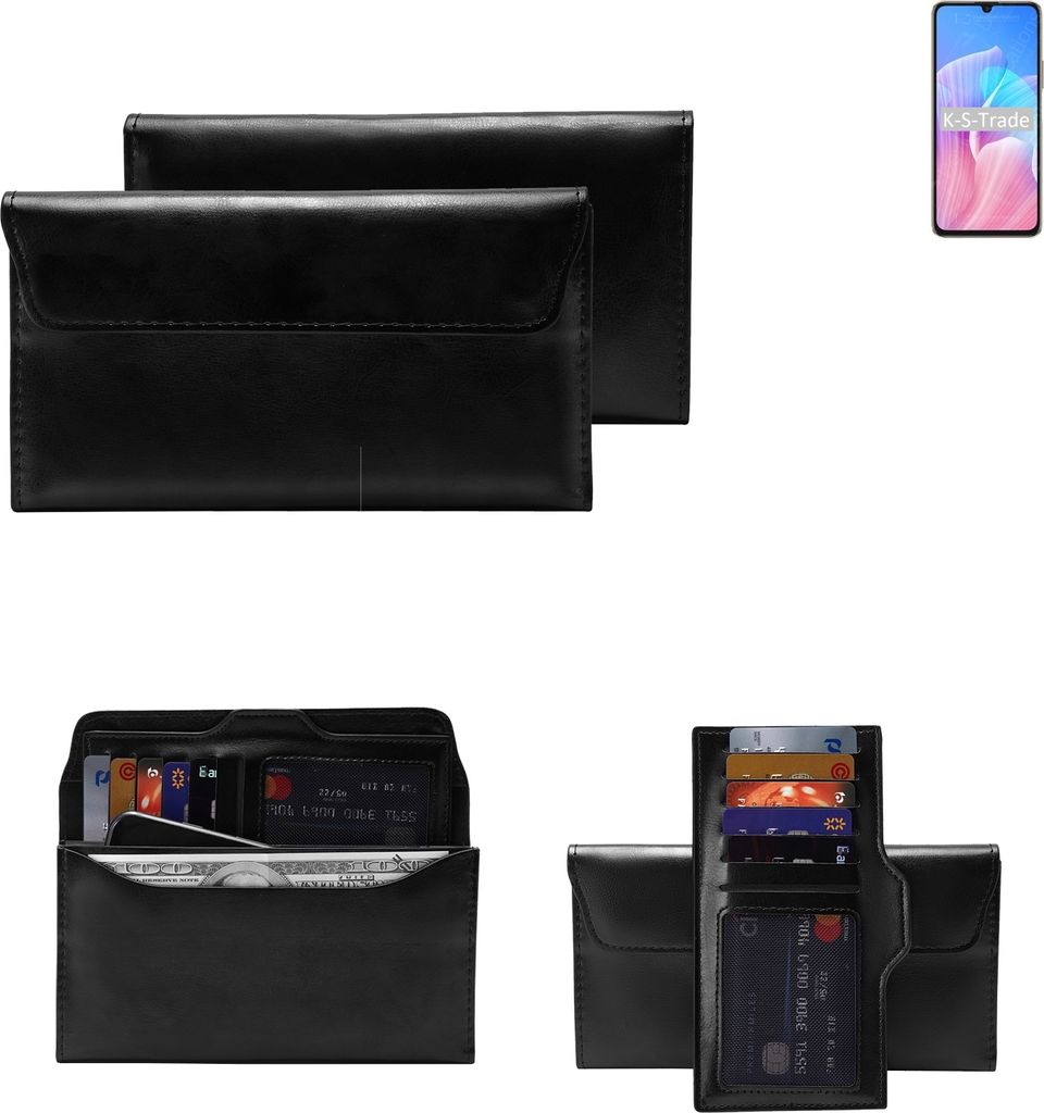 K-S-Trade Handy Hülle kompatibel mit Huawei Enjoy Z 5G Schutz Hülle Tasche Schutz Case Handytasche Kunstleder schwarz, 1x