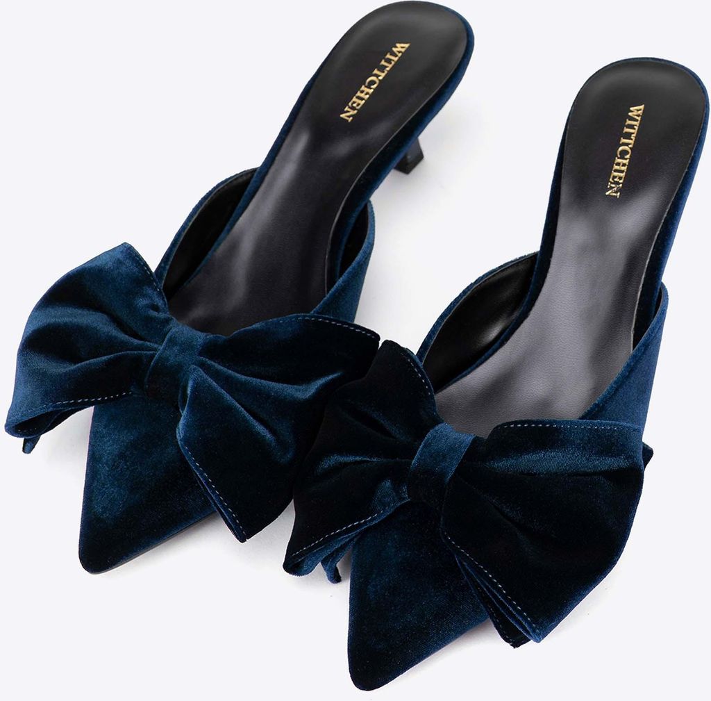 Décolleté da donna Wittchen con fiocco, blu navy, tessuto Immagine del prodotto 