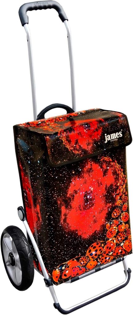 James Einkaufstrolley - LADYBIRD - stabiler Einkaufswagen mit individuellem Design - einfarbig: rot in Ausführung: Royal-Leichtraeder