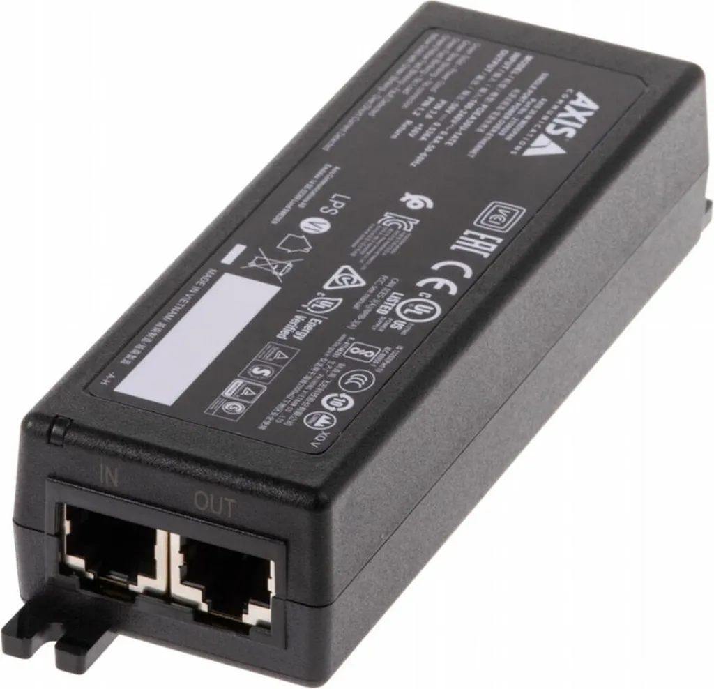 Injecteur PoE Midspan Axis Noir pour Caméras Réseau M5065 et P5655-E