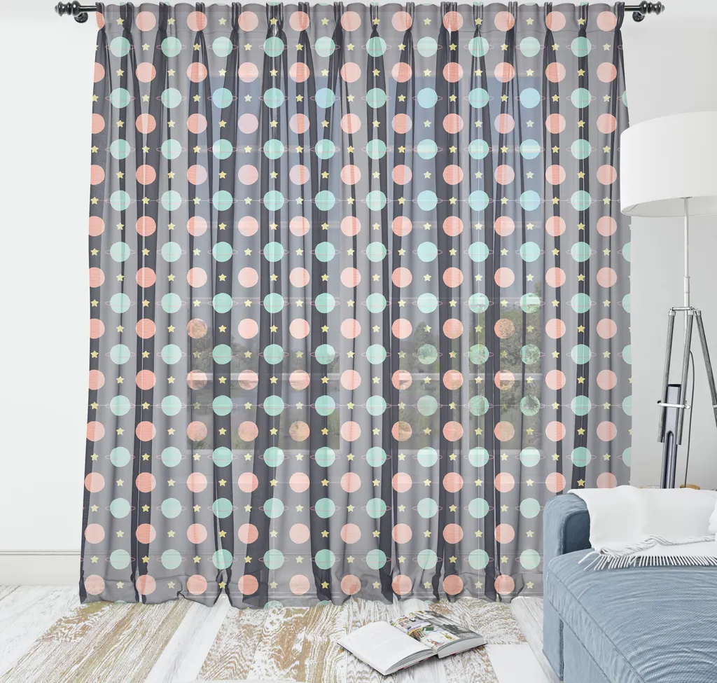 Arazzo Cameretta Bambini ABAKUHAUS | Pianeti e Stelle in Raso 240x274