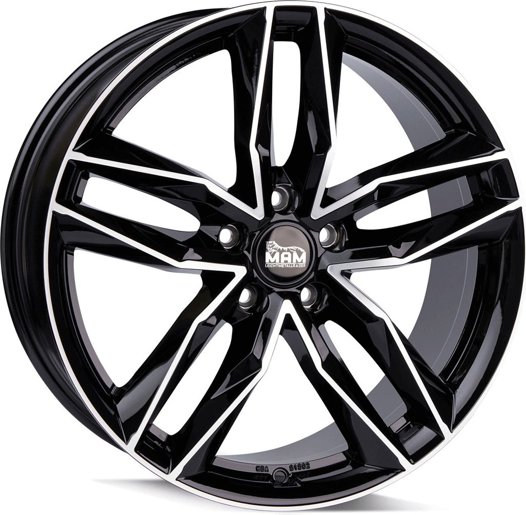 19 Zoll MAM RS3 5x112 ET30 Alufelgen BLACK FRONT POLISH