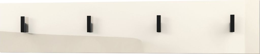 Vladon Wandgarderobe Wandpaneel Garderobenpaneel Linea V2, Germany, in Creme Hochglanz