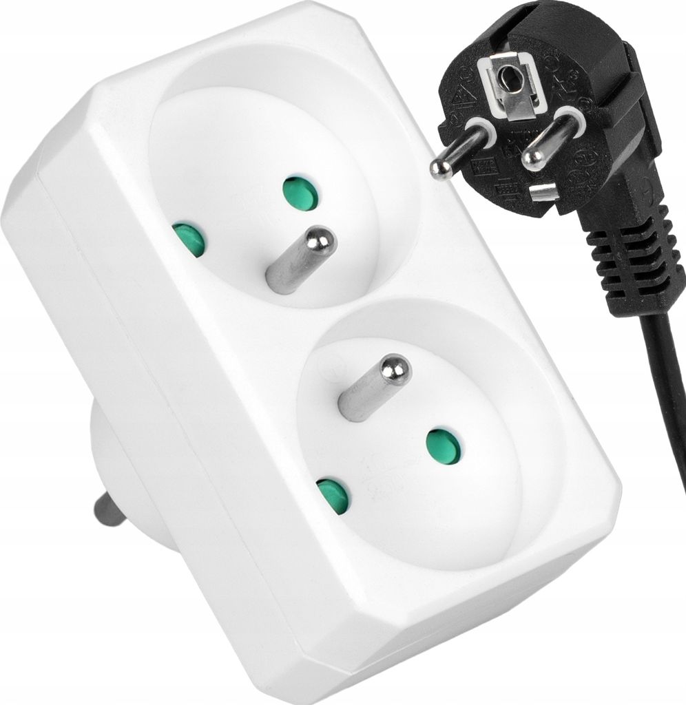 Vayox Rozgałęźnik Elektryczny VA0131 | 2 Gniazda | Biały Zdjęcie produktu 