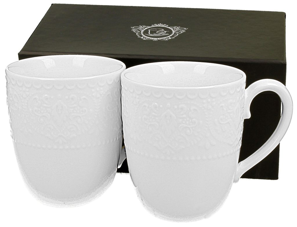 DUO WHITE COLLECTION 2er Set Becher ALICE 370 ml New Bone China Porzellan