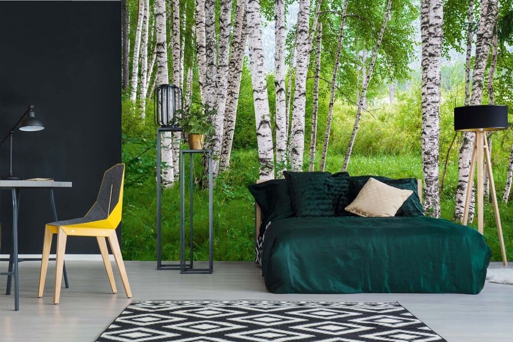 Vlies Fototapete BIRKENHAIN 375 x 250 cm (inkl. Kleister) - Vlies Tapete, Wandtapete, Wandbilder - Tapete für Wohnzimmer Schlafzimmer, Büro, Küc...