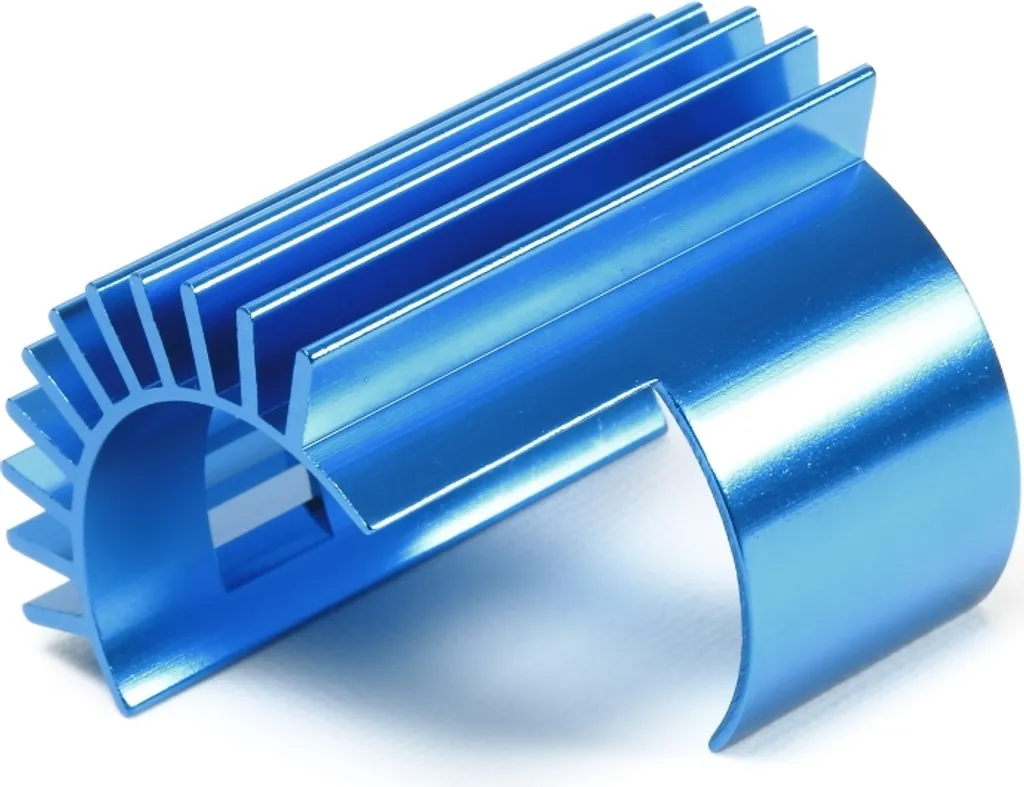 Solution anti-surchauffe Tamiya TT-02 : radiateur moteur alu bleu anodisé