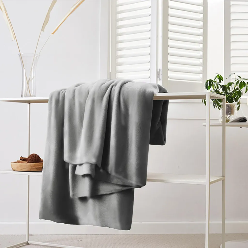 Jayseuw Coperta Flanella 220x240 Grigio - Plaid Divano Super Soft