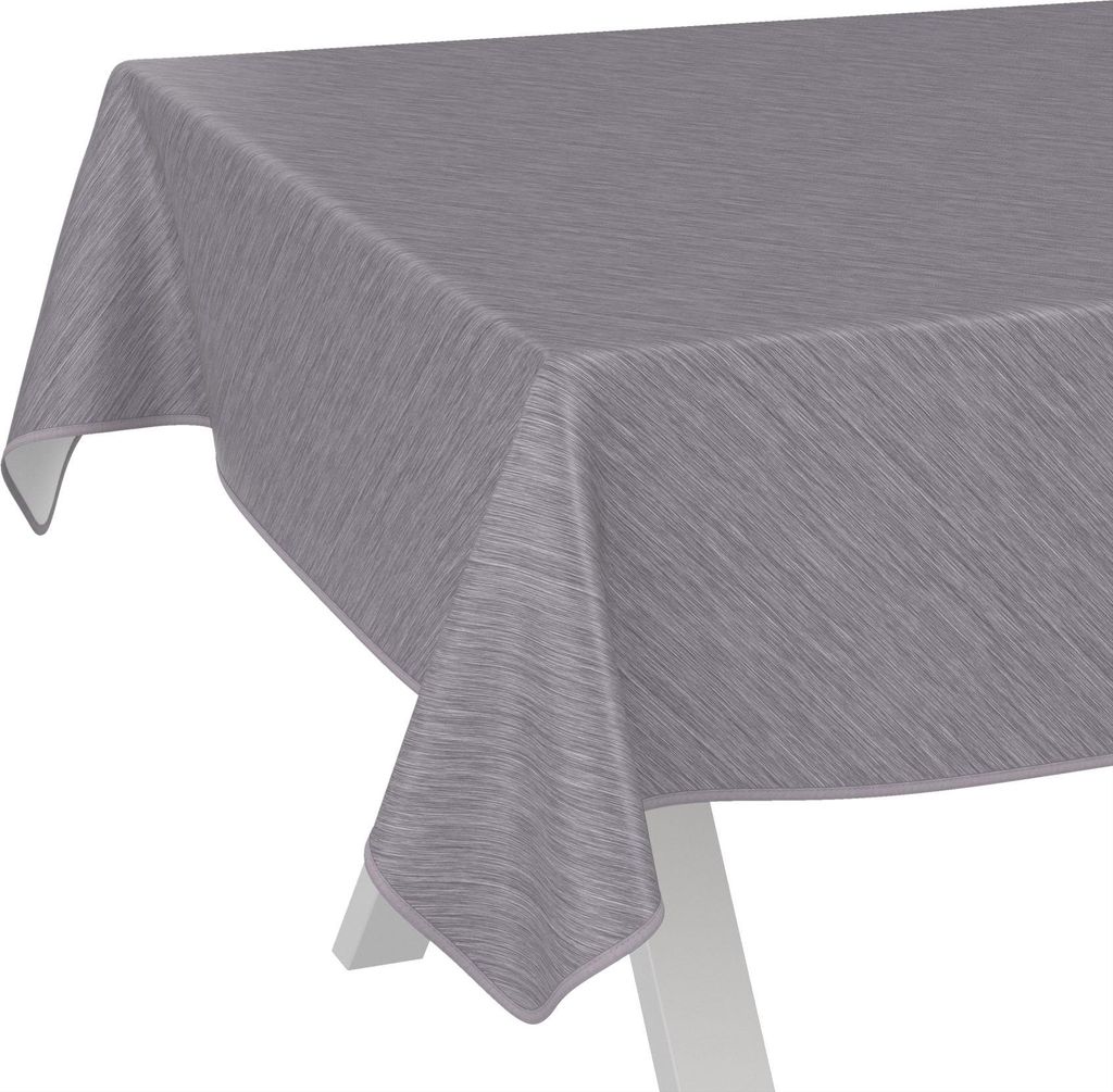 Tischdecke Wachstuch Einfarbig Grau Robust Wasserabweisend Breite 140 cm Länge 220 cm