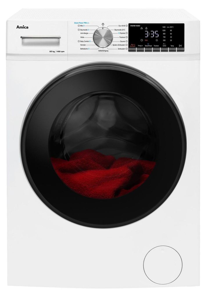Amica WAT 404 600, Frontlader, Freistehend, Weiß, Links, Produktbild 