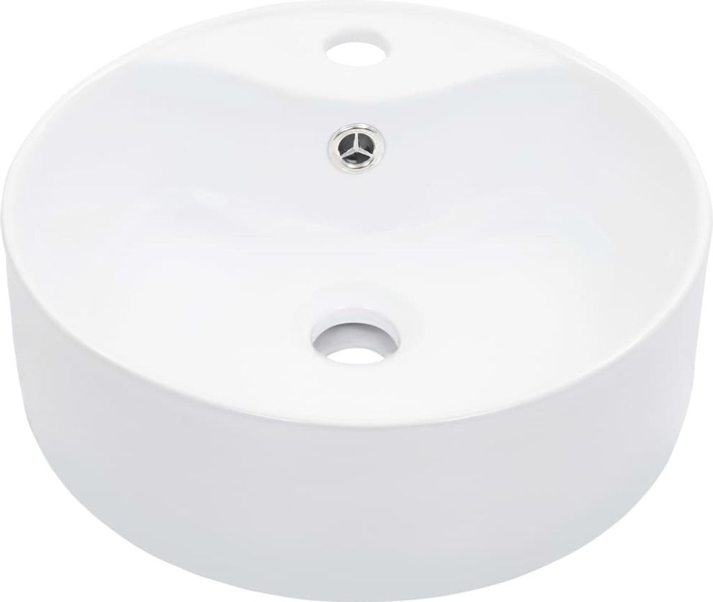 vidaXL Lavabo avec trop-plein 36 x 13 cm Céramique blanche Image du produit 