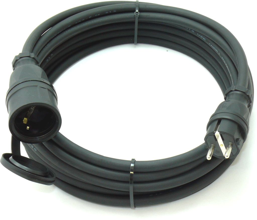 Schutzkontakt Verlängerung H07RN-F 3G2,5 3x2,5 Vollgummi PCE IP44 5-50m, Größe:3G2.5/ 20m