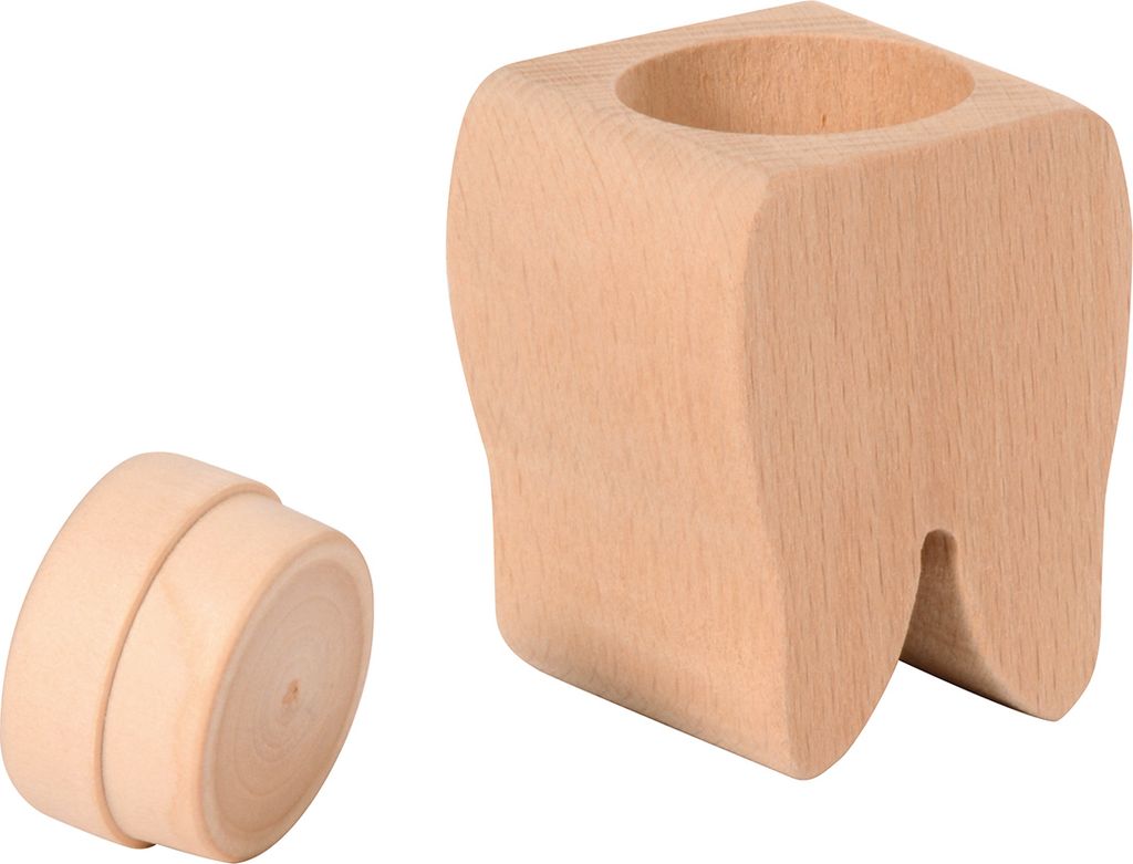 EDUPLAY 210245 Zahndose, Holz, 4 x 4 x 6 cm, natur Produktbild 