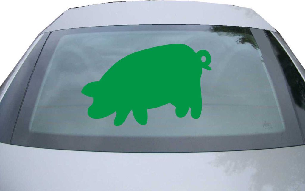 Indigos UG - Aufkleber Heckscheibe & Motorklappe DE2390 - grün - 600x378 mm - Schwein mit Ringelschwanz - Auto Scheiben Fenster Heckklappe Tuning ...